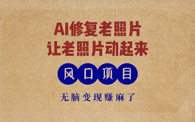 最新风口项目，AI一键修复老照片，让老照片动起来，接单到手软，无脑变…-南友云赚