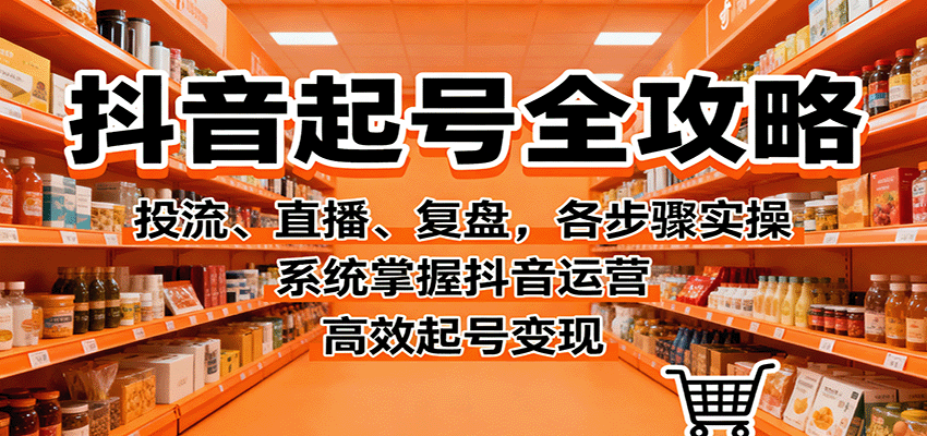 抖音起号全攻略，投流、直播、复盘，各步骤实操，系统掌握抖音运营，高效起号变现-南友云赚