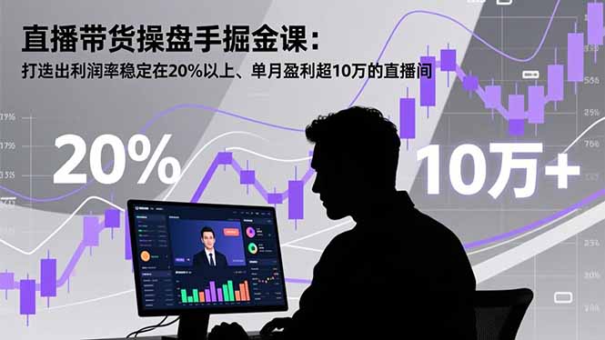 直播带货操盘手掘金课：打造出利润率稳定在20%以上、单月盈利超10万的直播间-南友云赚
