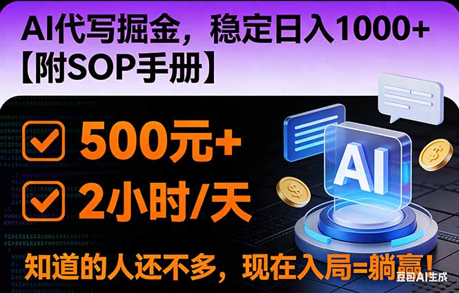 2026风口项目,AI代写掘金，稳定日入1000+，掌握核心技能【附SOP手册】-南友云赚