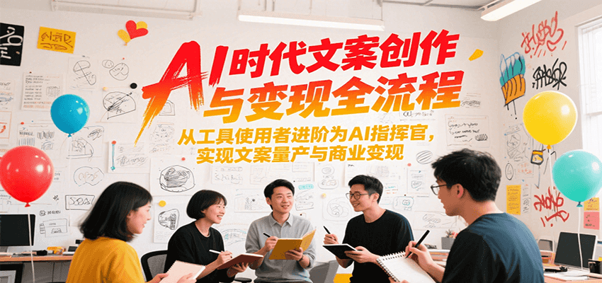 AI时代文案创作与变现全流程，从工具使用者进阶为AI指挥官，实现文案量产与商业变现-南友云赚