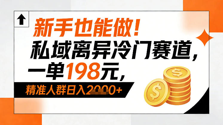 新手也能做！私域离异冷门赛道，一单198，精准人群日入1k+-南友云赚