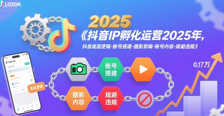 抖音IP孵化运营2025年，抖音底层逻辑-账号搭建-摄影剪辑-账号内容-规避违规-南友云赚