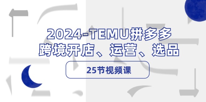 2024-TEMU拼多多·跨境开店、运营、选品(25节视频课-南友云赚