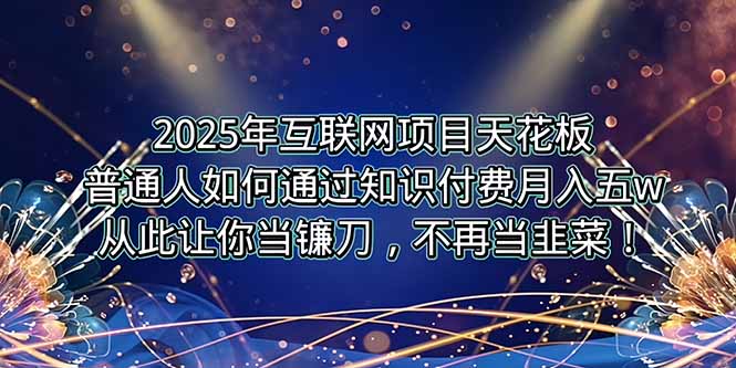 2025年互联网项目天花板，普通人如何通过卖项目实现逆风翻盘，月入5W＋！-南友云赚