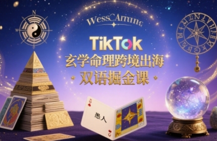 TikTok玄学命理跨境出海双语掘金课，手把手教你用命理知识精准直击海外用户痛点-南友云赚