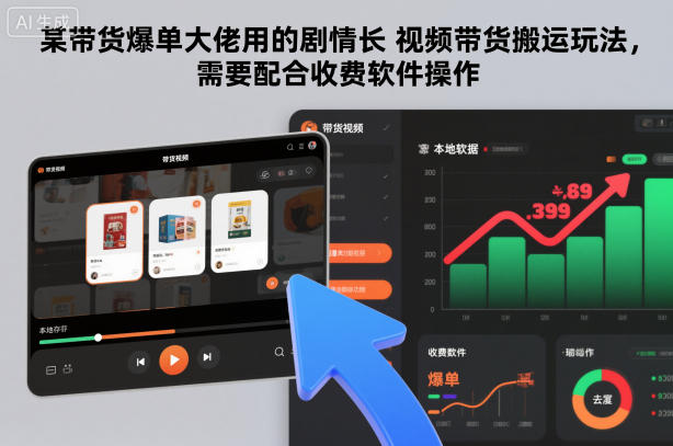 某带货爆单大佬用的剧情长视频带货搬运玩法，需要配合收费软件操作-南友云赚