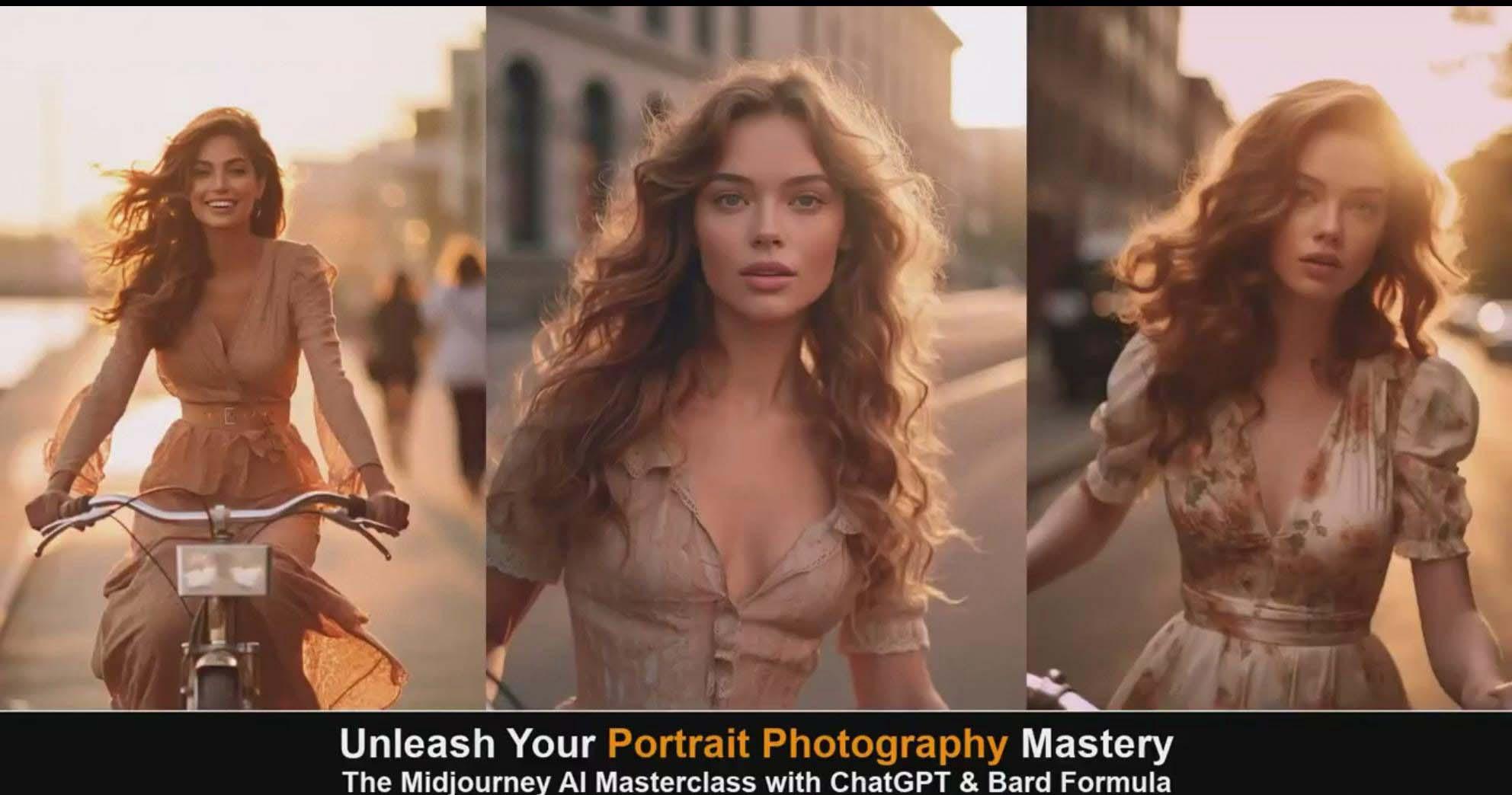 (9312期)Midjourney v5 ChatGPT 和 Bard AI人工智能人像摄影大师班-15节-中英字幕