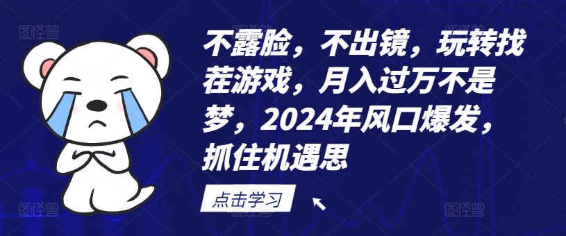 不露脸，不出镜，玩转找茬游戏，月入过万不是梦，2024年风口爆发，抓住机遇【揭秘】-南友云赚