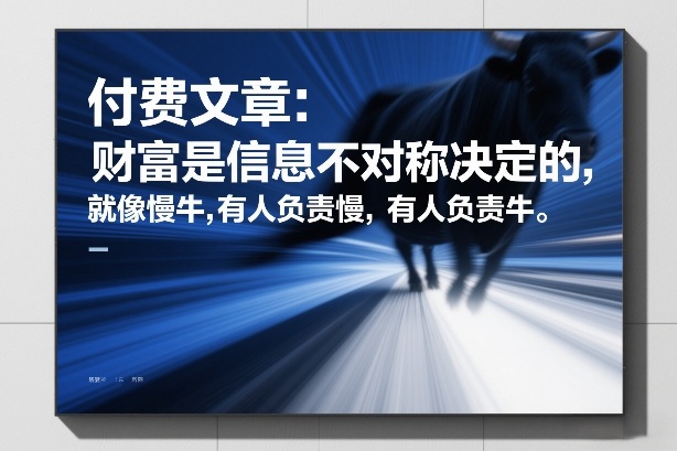 付费文章：财富是信息不对称决定的，就像慢牛，有人负责慢，有人负责牛-南友云赚