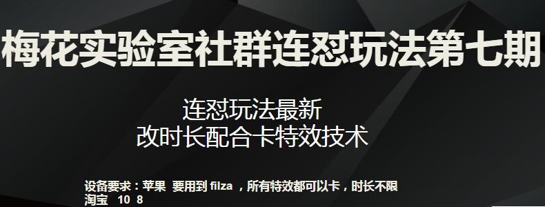 梅花实验室社群连怼玩法第七期，连怼玩法最新，改时长配合卡特效技术-南友云赚