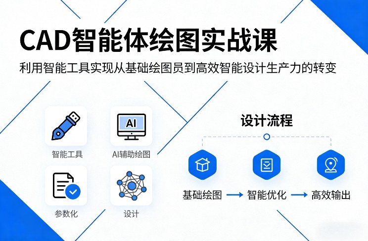 CAD智能体绘图实战课，利用智能工具，实现从基础绘图员到高效智能设计生产力的转变-南友云赚