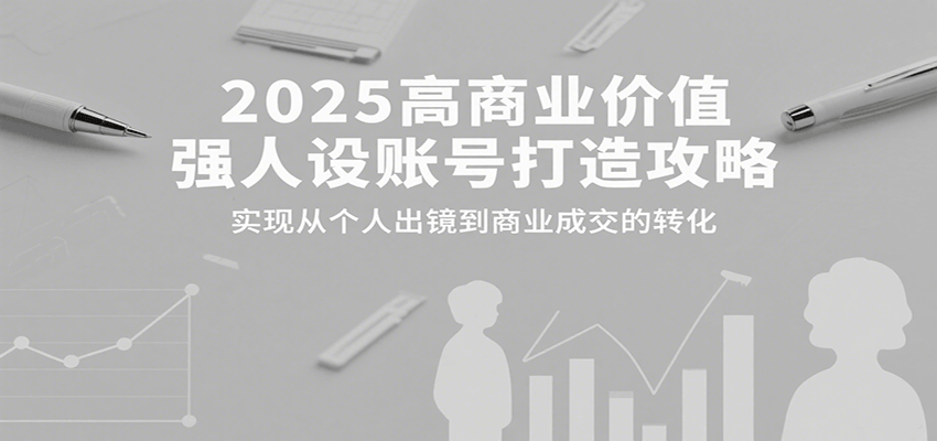 2025高商业价值强人设账号打造攻略，实现从个人出镜到商业成交的转化-南友云赚