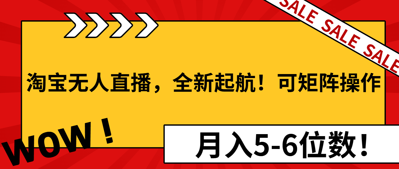 淘宝无人直播，全新起航！可矩阵操作，月入5-6位数！-南友云赚