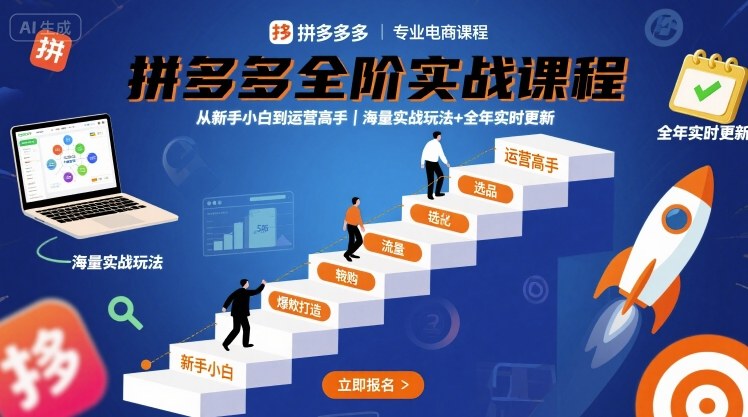 f0c5bdab1d37eb13ffc8be5417de46b8.jpeg 拼多多全阶实战课程,从新手小白到运营高手,海量实战玩法+全年实时更新【2025年9月更新】