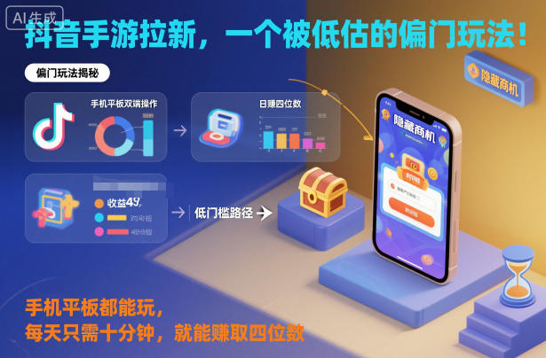 f3a1b3c5e34d880885b938cc3c6baccf.jpeg 抖音手游拉新,一个被低估的偏门玩法!手机平板都能玩,每天只需十分钟,就能賺取四位数【揭秘】