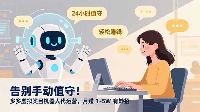 告别手动值守！多多虚拟类目机器人代运营，月赚 1-5W 有妙招-南友云赚