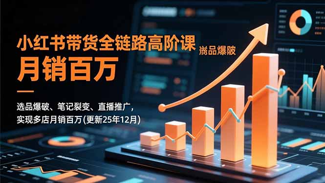 小红书带货全链路高阶课，选品爆破、笔记裂变、直播推广，实现多店月销百万(更新25年12月-南友云赚