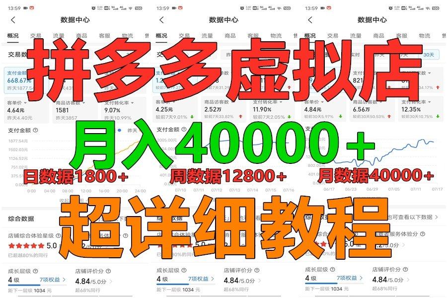 拼多多虚拟电商训练营月入40000+，全网最详细，你做你也行，暴利稳定长久-南友云赚