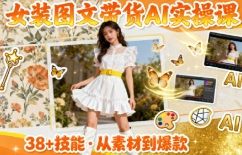 f7d8c246d8ecf37ddc4fe9ab0054809a.jpeg 女装图文带货的AI实操课,覆盖38个实用技能,快速提升素材制作效率