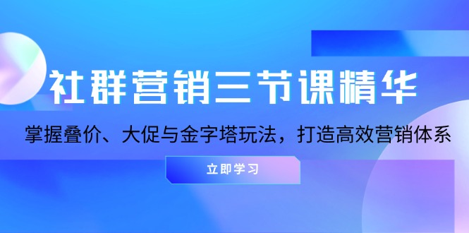 社群营销三节课精华：掌握叠价、大促与金字塔玩法，打造高效营销体系-南友云赚