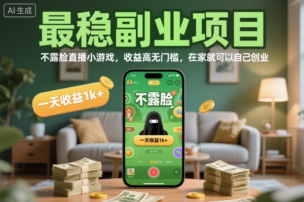 f93f86e746ea6e9a2bbbb0fc30bc78b6.jpeg 最稳副业项目,不露脸直播小游戏,收益高无门槛,一天收益1k+,在家就可以自己创业【揭秘】