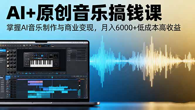 AI+原创音乐搞钱课：掌握AI音乐制作与商业变现，月入6000+低成本高收益-南友云赚
