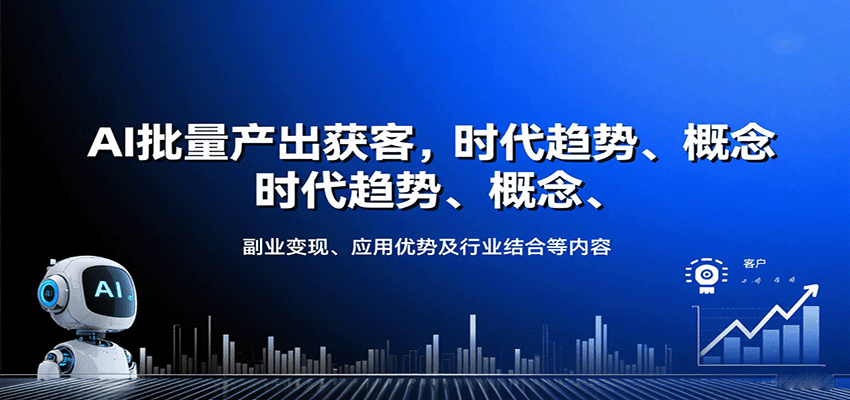 AI批量产出获客，时代趋势、概念、副业变现、应用优势及行业结合等内容-南友云赚