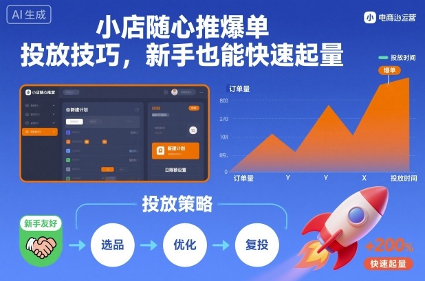 小店随心推爆单投放技巧，新手也能快速起量-南友云赚