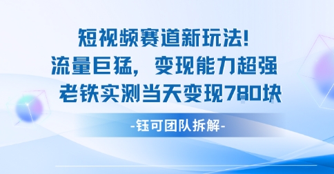 新赛道新玩法流量巨猛变现能力超强老铁实测当天变现7张-南友云赚