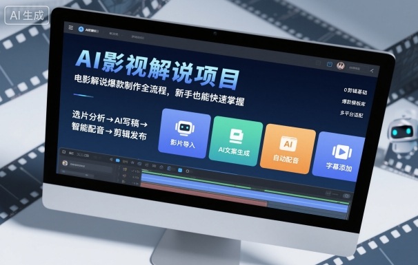 AI影视解说项目，电影解说爆款制作全流程，新手也能快速掌握-南友云赚