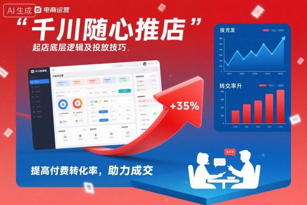 千川随心推起店底层逻辑及投放技巧，提高付费转化率，助力成交-南友云赚