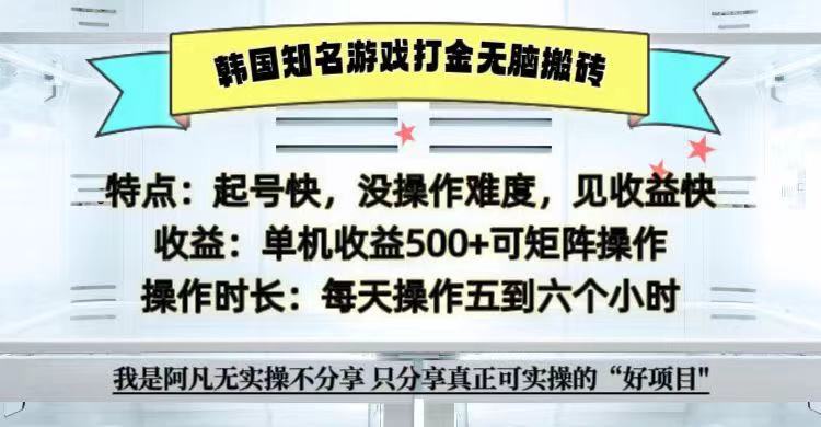 全网首发海外知名游戏打金无脑搬砖单机收益500+ 即做！即赚！当天见收益！-南友云赚