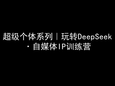超级个体系列，玩转DeepSeek·自媒体IP训练营，deepseek教程-南友云赚