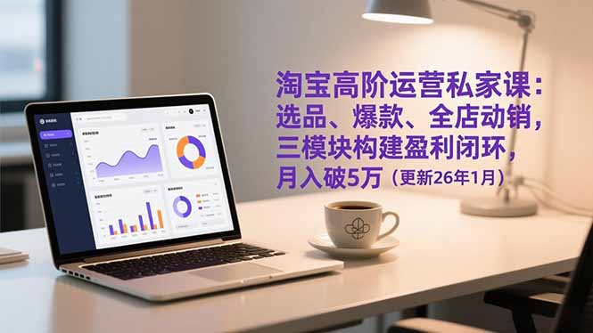 淘宝高阶运营私家课：选品、爆款、全店动销，三模块构建盈利闭环，月入破5万(更新26年1月-南友云赚