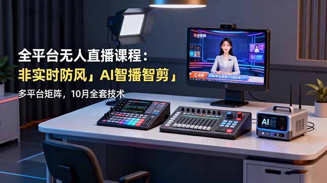 ff6790d3c16d72b528d024e7ed95b5fd.jpeg 全平台无人直播课程:非实时防风+AI智播智剪+多平台矩阵,10月全套技术